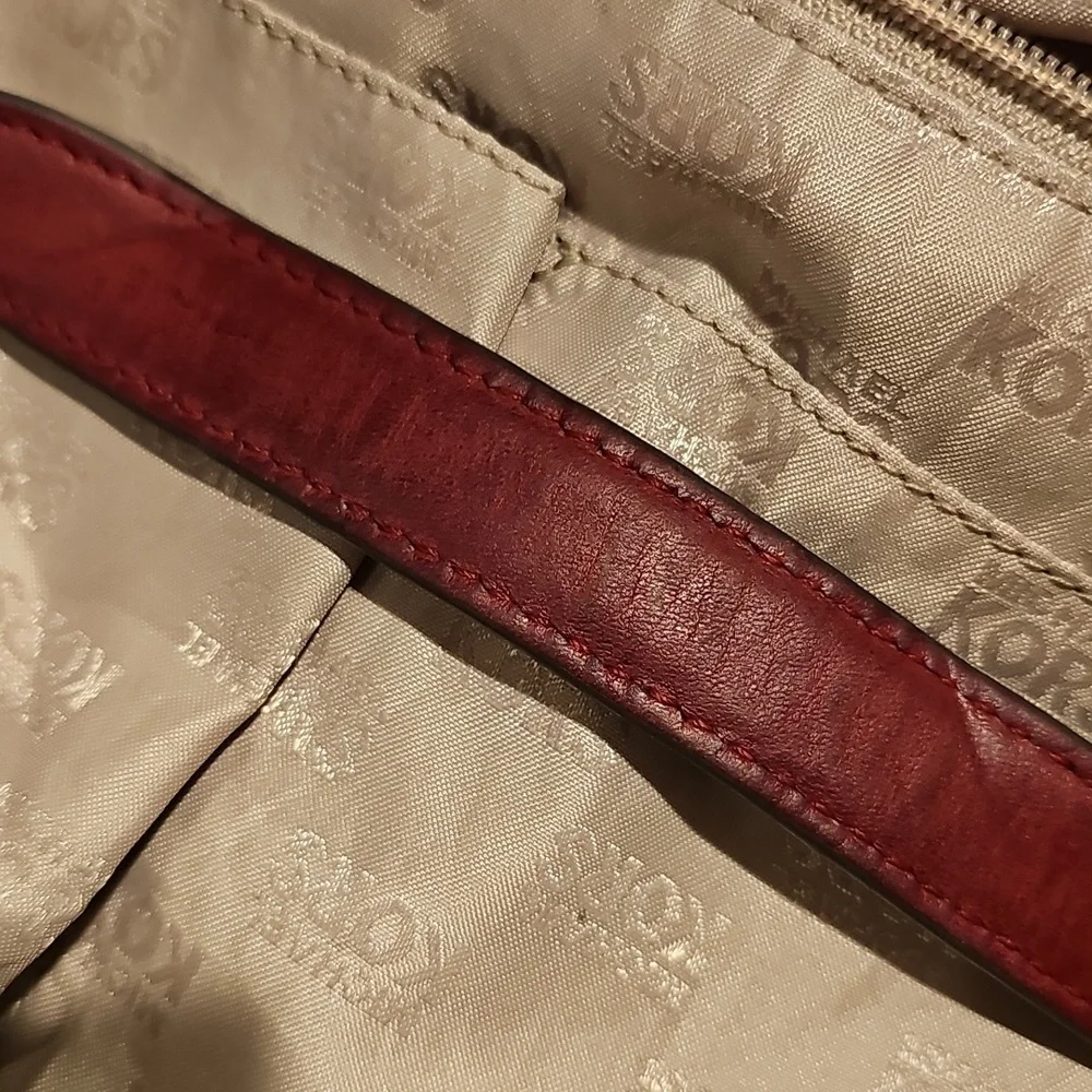 Michael Kors Red Leather Shoulder Bag Good Condition
